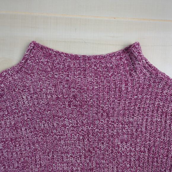 Cupcakes & Cashmere Purple and White Marled Mock Neck Cozy Sweater‎ Size Medium - Picture 4 of 9